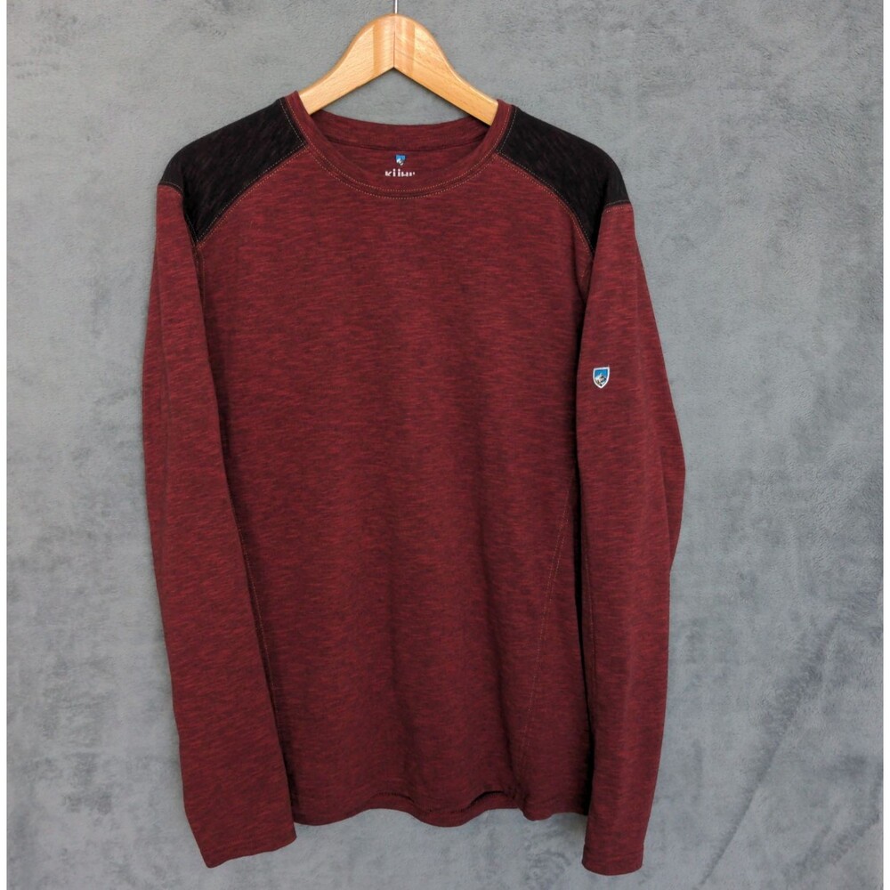 Kuhl Vendetta Crew Neck T Shirt Mens Medium Heather Red Long Sleeve Soft